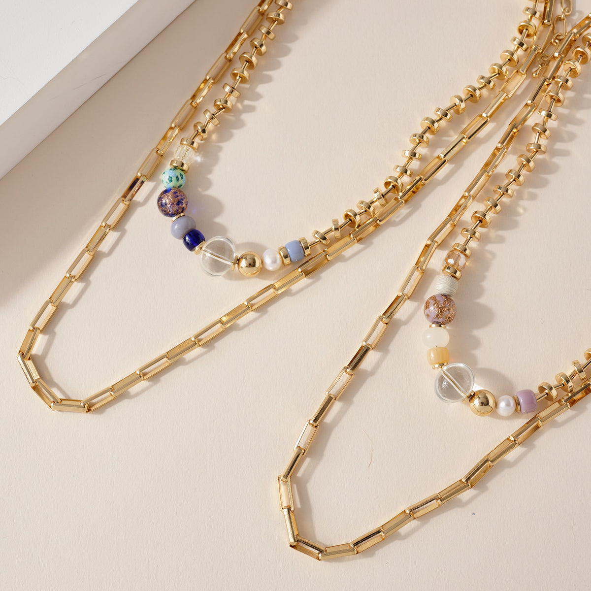 Marble Beaded Chain Necklace