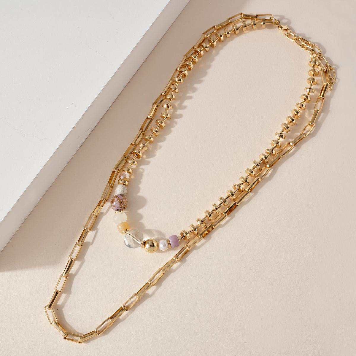 Marble Beaded Chain Necklace