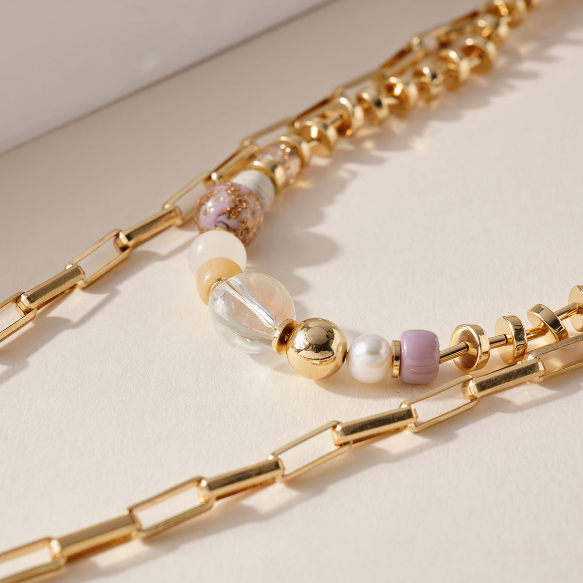 Marble Beaded Chain Necklace