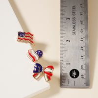 USA Flag Pattern Stud Earrings Set