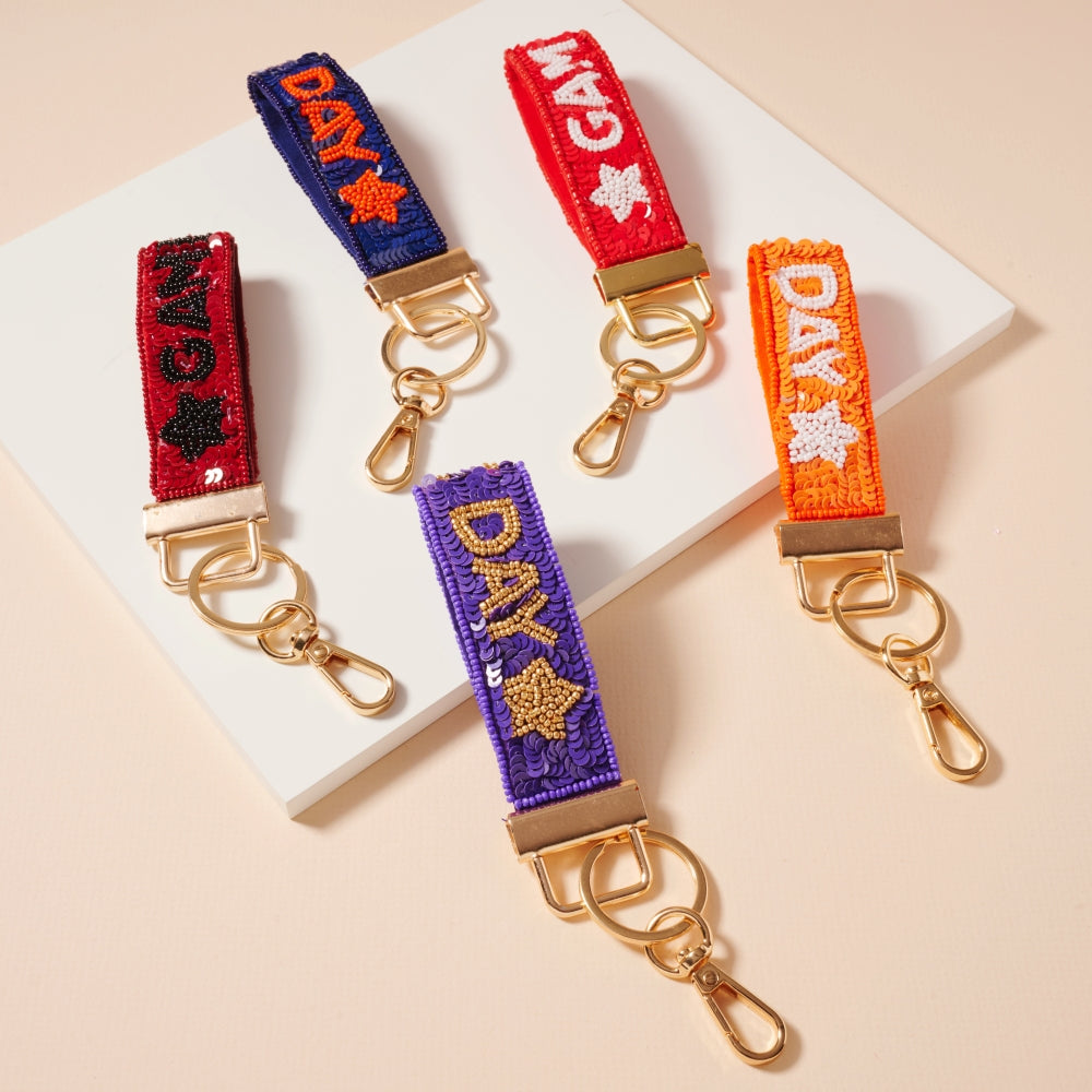 Game Day Seed Beaded Key Chains